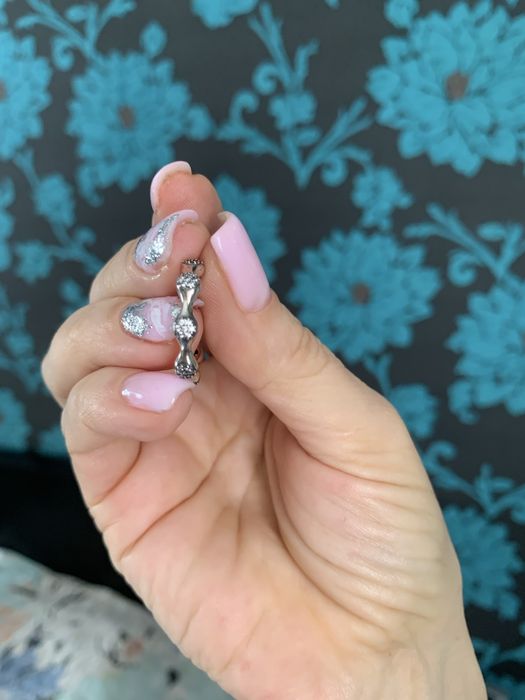 Inel argint masura 50 si cercei initiala K