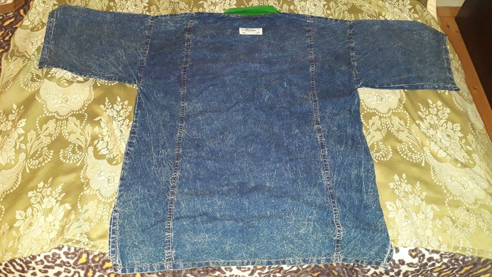 Дънкова риза с къс ръкав