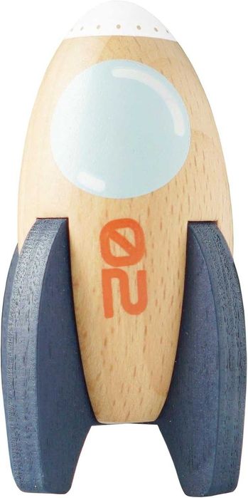 Дървена космическа дуо играчка със скрита мини ракета за малки деца
