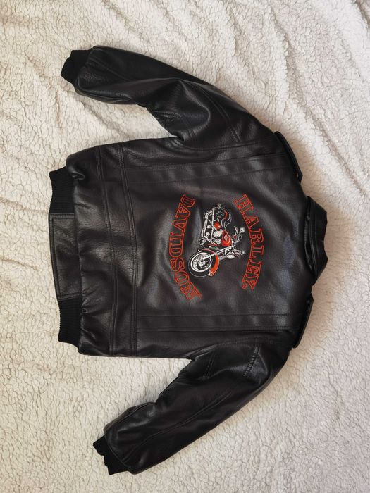 Jacheta neagra matlasata baieti fetite piele ecologica Harley-Davidson