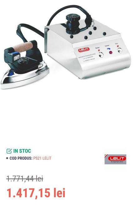 Statie de calcat profesionala cu boiler inox 1.4l | LELIT PS21