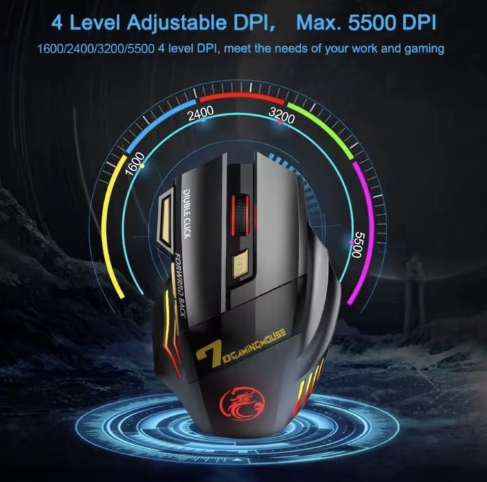 Геймърска, безшумна и безжична мишка