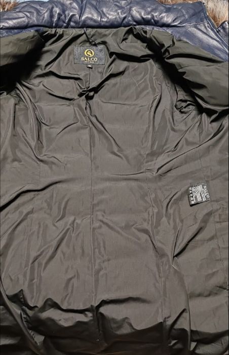 Кожанный пуховик