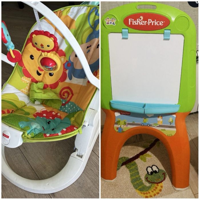 Fisher Price шезлонг и дъска за рисуване