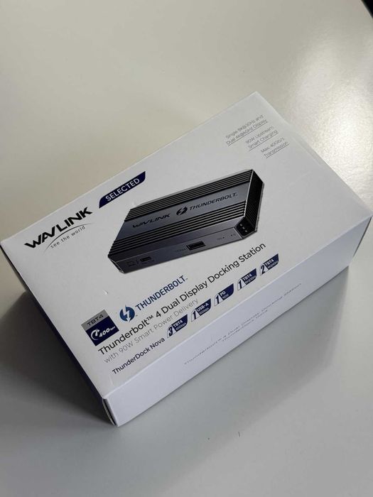 Докинг станция Thunderbolt 4, WAVLINK USB C хъб, двоен 4K/60Hz дисплей