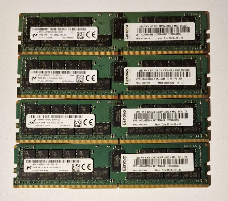 512GB RAM DDR4 2666MHz server ECC Micron