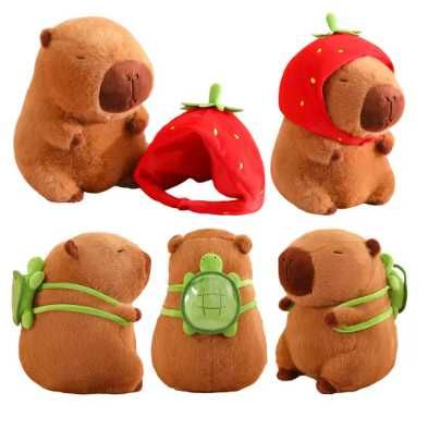 Плюшена играчка Капибара с раница Костенурка 20-110см Плюшена Капибара