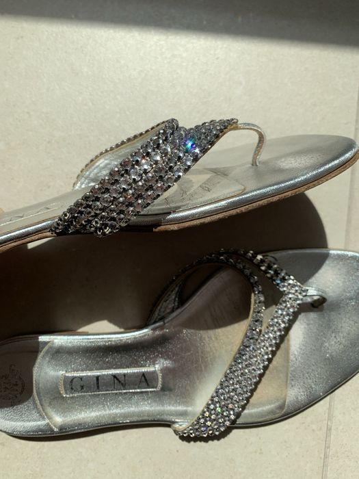 Șlapi de lux GINA cu cristale  Swarovsky, model Calvin