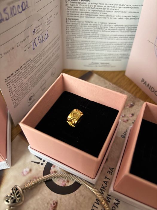 3бр. Талисмани Pandora оригинални.Подарък гривна