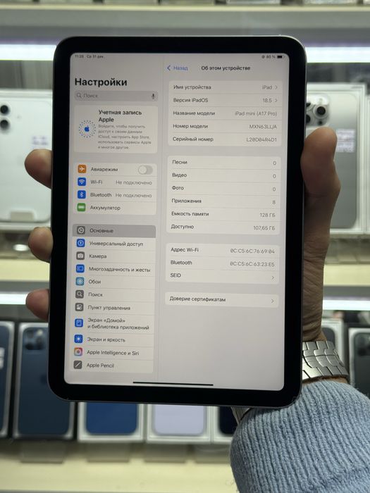  iPad mini (A17pro) wifi 128gb LL/A space gray