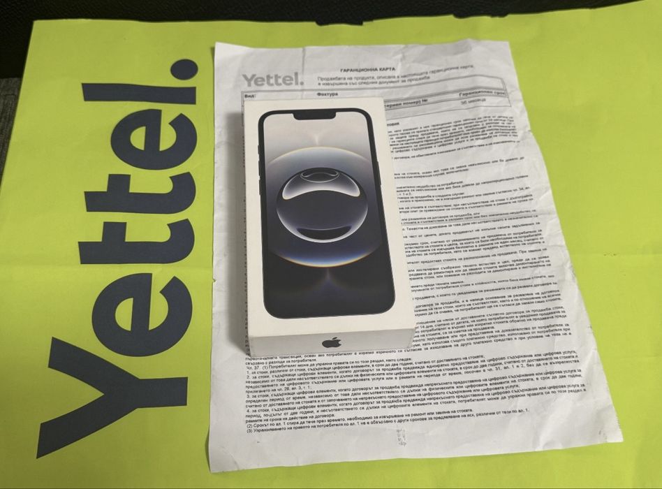 ЗАПЕЧАТАН 128GB iPhone 16e Гаранция Yettel 2029г. Black 16 е