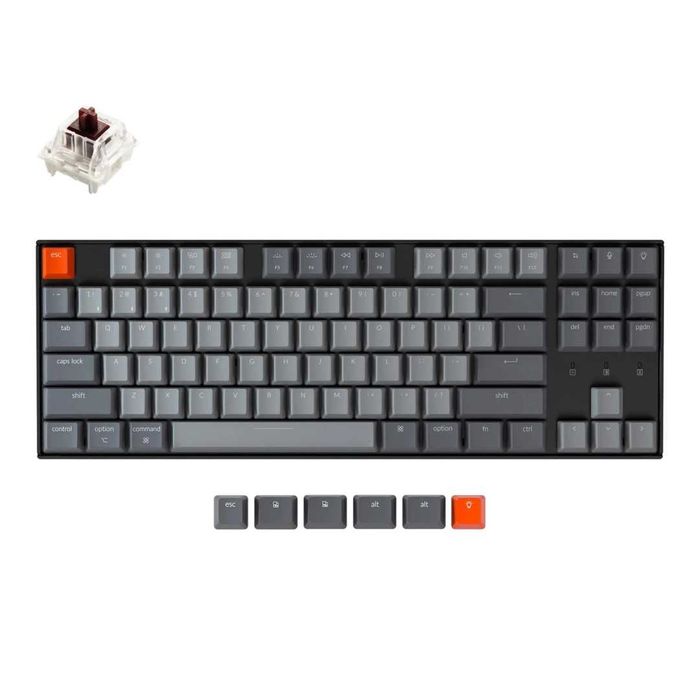 } Keychron K8 87 Key Gateron Mechanical Keyboard White Red/Blue/Brown