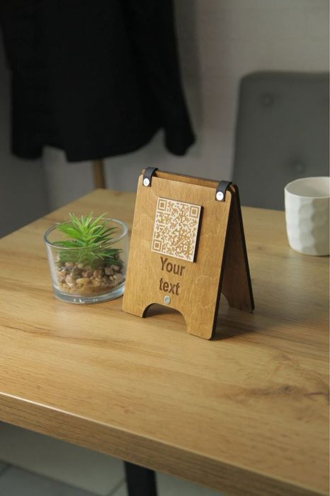 QR меню табличка, настольный меню