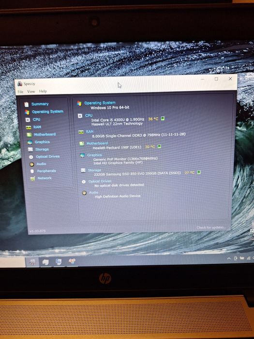 Laptop HP EliteBook 840 G1 , i5-4300U ,8 GB , ssd 240 GB  , 14"