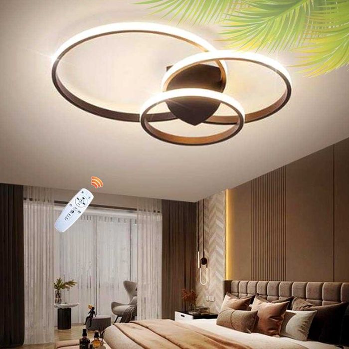 LED лед полилей с дистанционно 3 кръга бяла и кафява 218, 219