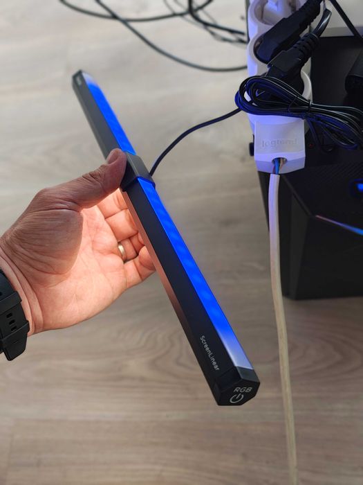 Lampa monitor LED Quntis bara luminoasa 40cm RGB gaming cu control tactil birou PC USB