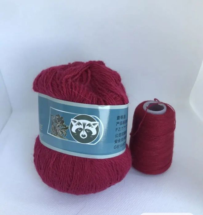 Пряжа пух норки с доп нитью