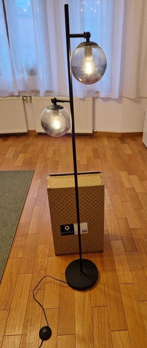 Lampadar ajustabil Art Deco – QAZQA,negru, 153 cm, 2 becuri E14