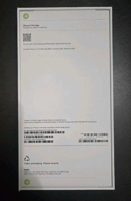 Iphone 17 Pro Max, 512 gb