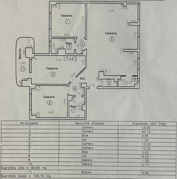 Apartament 4 camere , decomandat , zona Modern