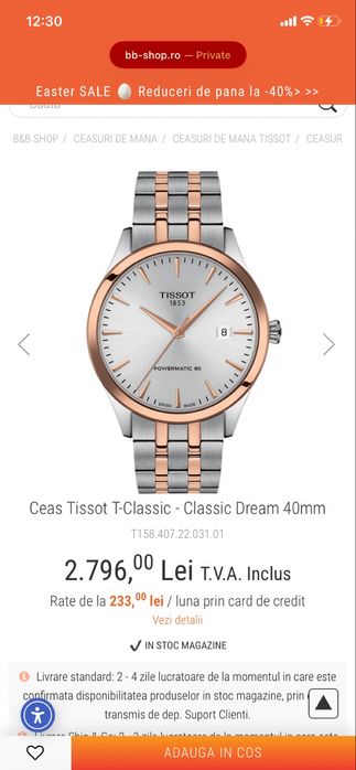 Tissot T-Classic Classic Dream 40mm – Noul tău ceas bărbătesc preferat!