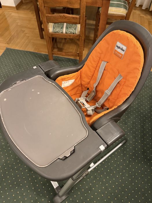 Scaun reglabil pentru bebe, de masa, Inglesina Zuma, portocaliu