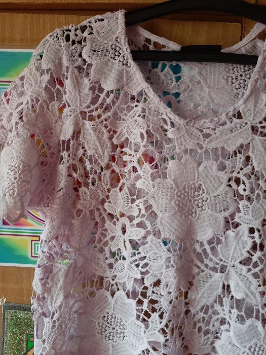 Bluza dantela broderie lila