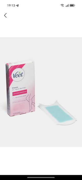 Восковые полоски Veet 12 полосок 2 салфетки Франция