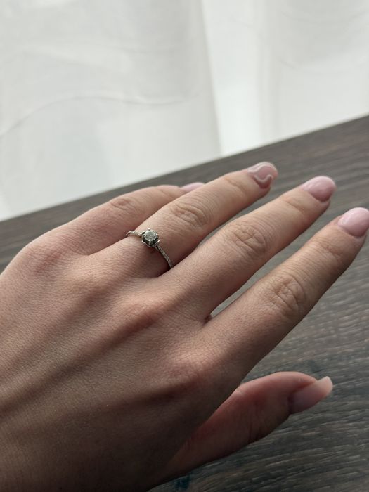 Inel de logodna TEILOR - aur alb 18K cu diamante