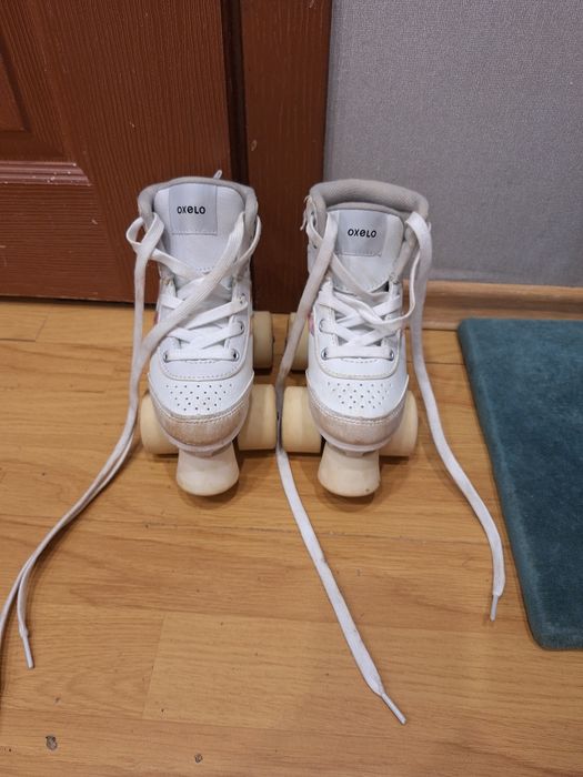 OXELO  Детски ролкови кънки quad 100 jr, бяло/холографика