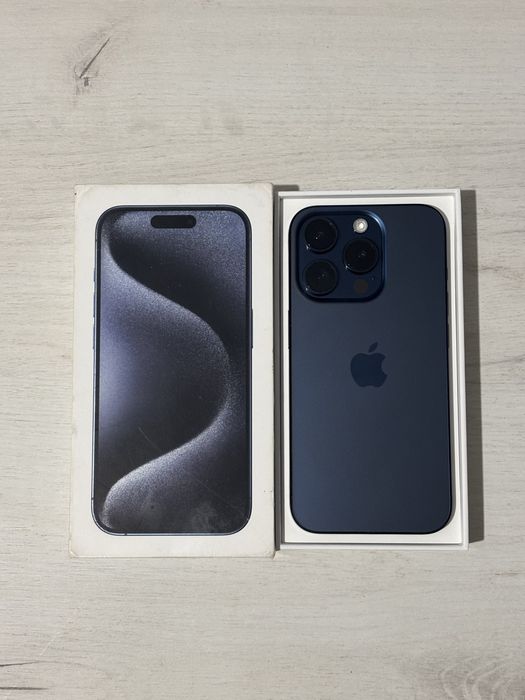 Iphone 15 Pro titan blue IMPECABIL + factura