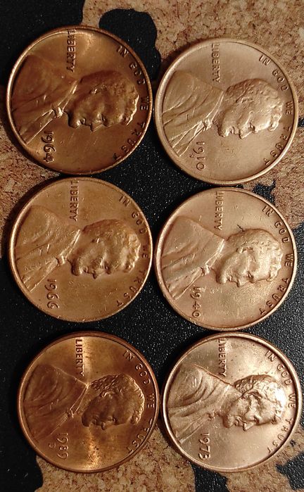 Монети САЩ - 6 бр [1910,1940,1964,1966,1973,1989]