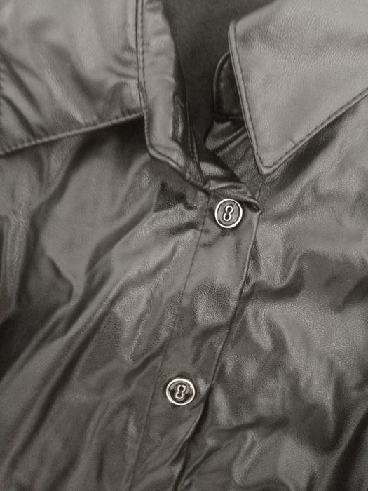 Черна дамска кожена рокля