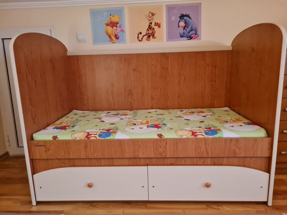 Бебешка кошара,малко ползвана,70/140,бамбуков матрак