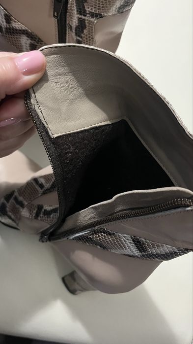 Botine blanite piele