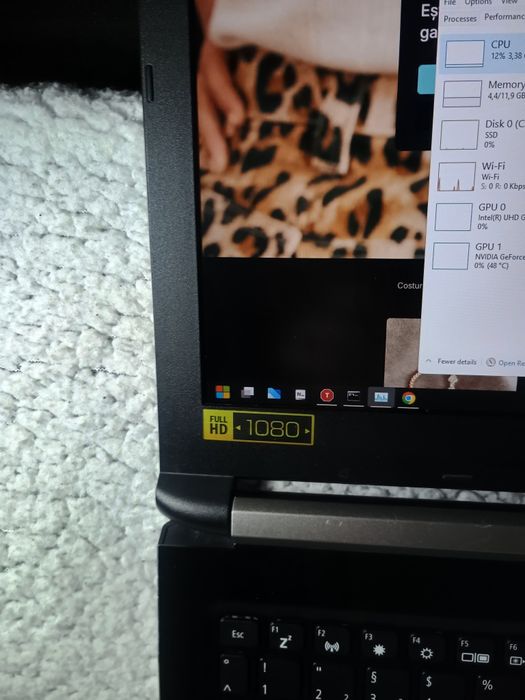 Laptop Gaming Office Acer Aspire 5 i5 12GB RAM SSD MX150 Full HD