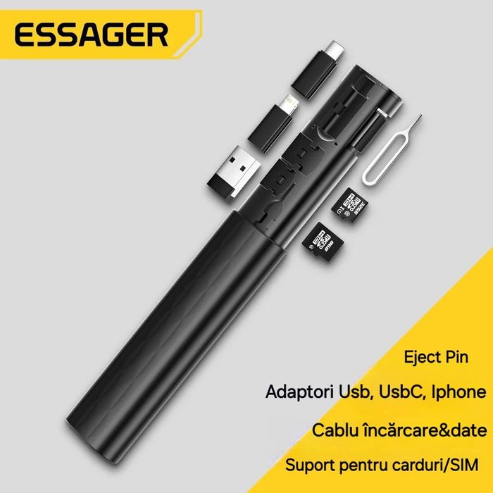 Cutii accesorii USB echipate full.Speed charge.USB/USB C/IOS.Eject pin
