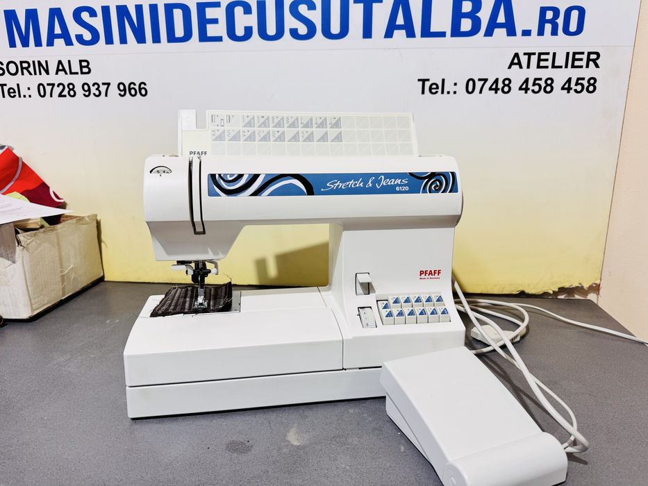 Masina de cusut Pfaff strech jeans 6120 semi industriala cu IDT