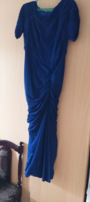Платье новогоднее длинное темно- синего цвета, размер 50