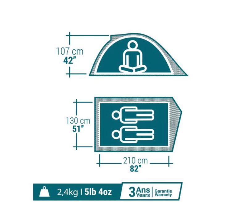 Палатка Quechua Arpenaz 2х мест