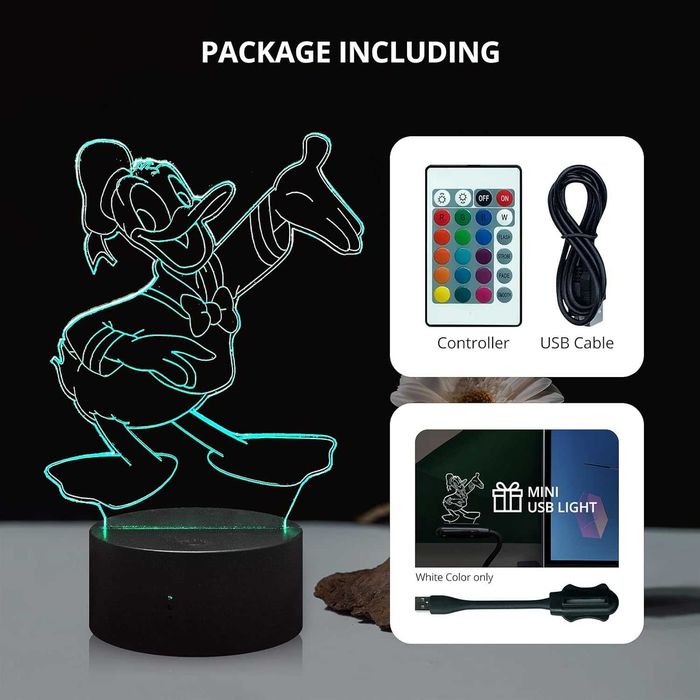 Donald Duck 3D лампи с две плаки