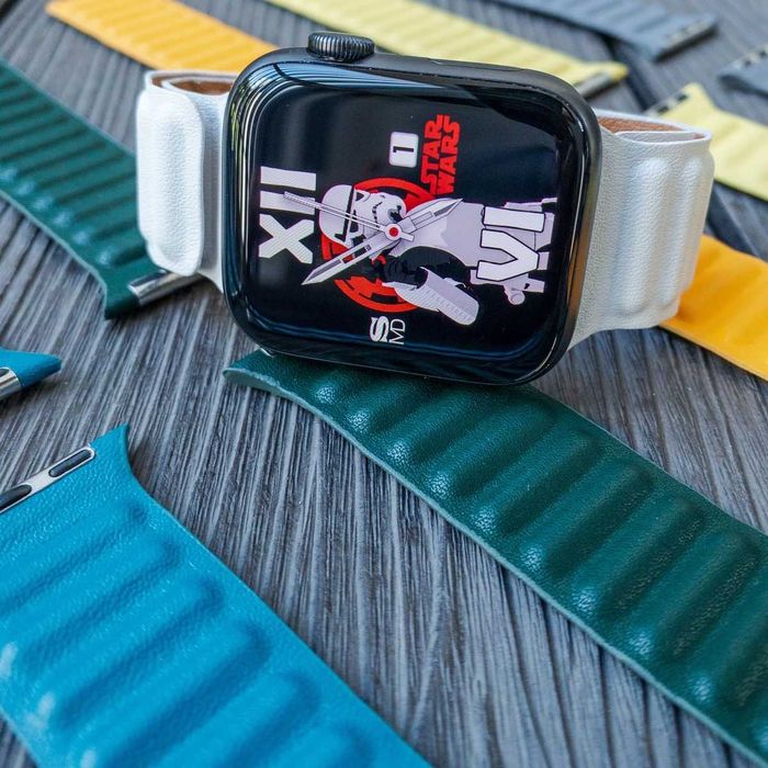 Кожена каишка с магнитно закопчаване за Apple Watch ULTRA/SE/11/10/9/8