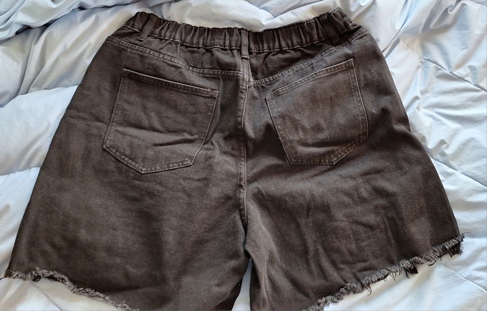 Дамски къси панталонки дънкови черни