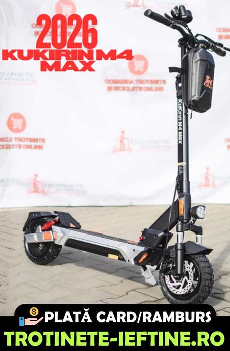 KuKirin M4 MAX MODEL 2026, autonomie mare, motor 800W, utilizare urbana si off-road, Service Romania
