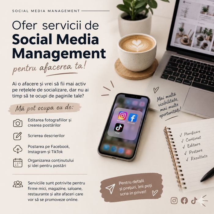 Ofer servicii de Social Media Management