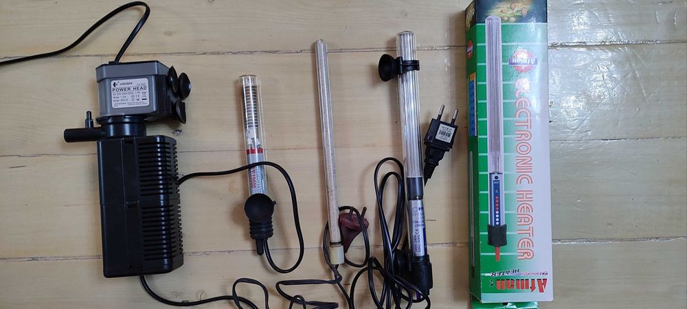Фильтр аэратор и обогреватели воды для аквариумов