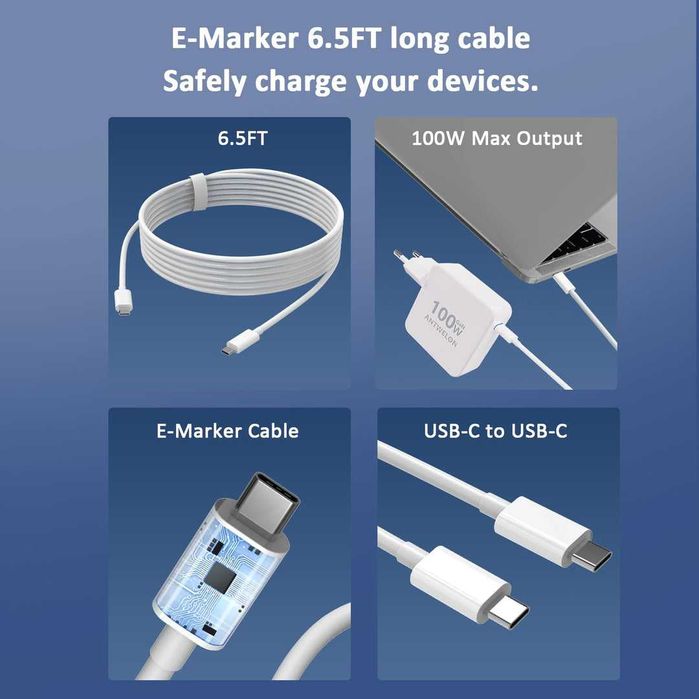 Incarcator USB C 100W pentru MacBook Pro 16 15 14 MacBook Air