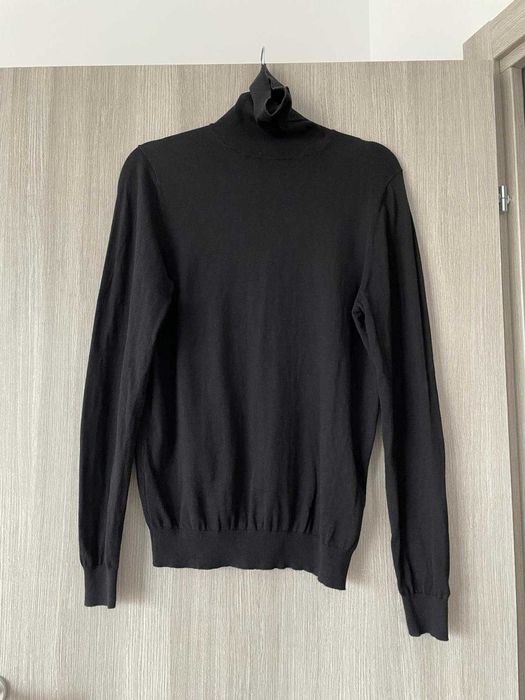 maleta Massimo Dutti S / M Slim fit, negru, bumbac matase casmir