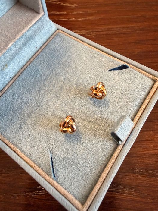 14 карата , златни обици - плетка