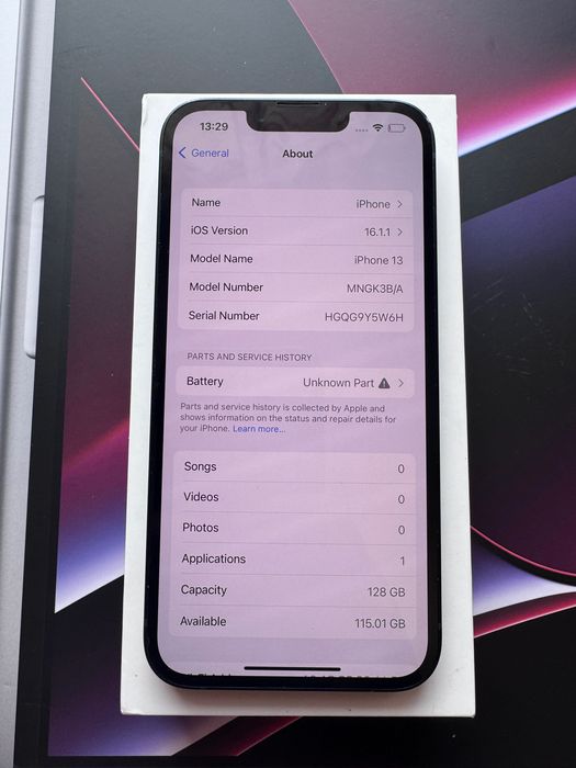***Raritate!!! iPhone 13 Impecabil cu JailBreak si iOS 16.1 / 128 Gb / Baterie 100% originală